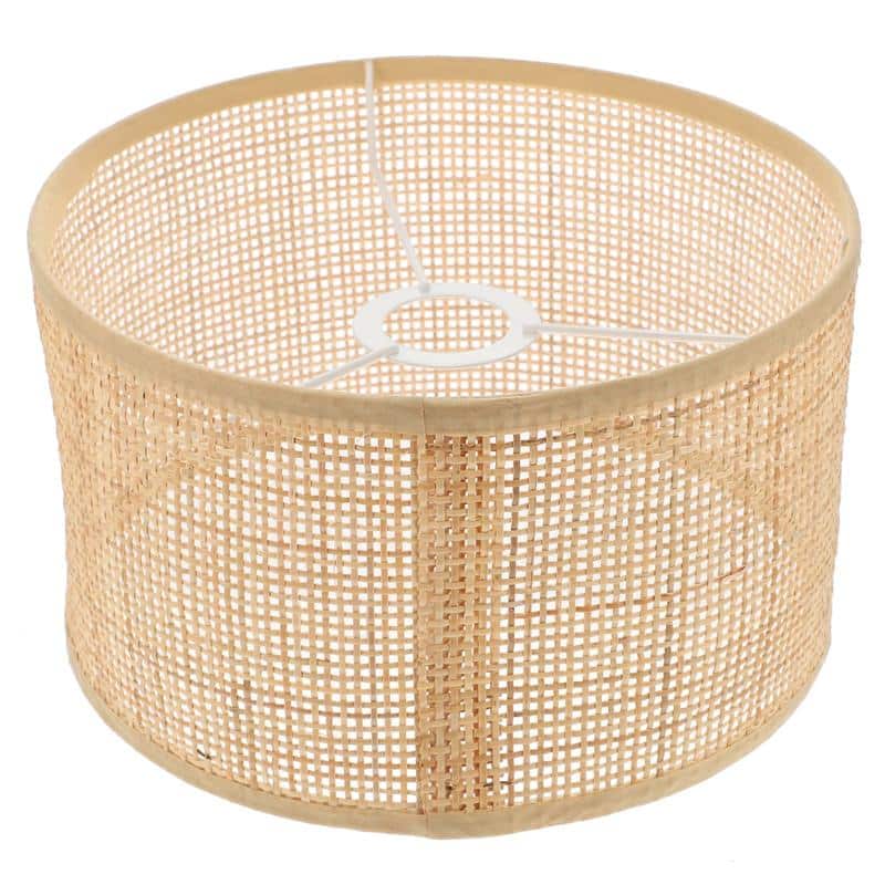Flared handwoven rattan lamp shade