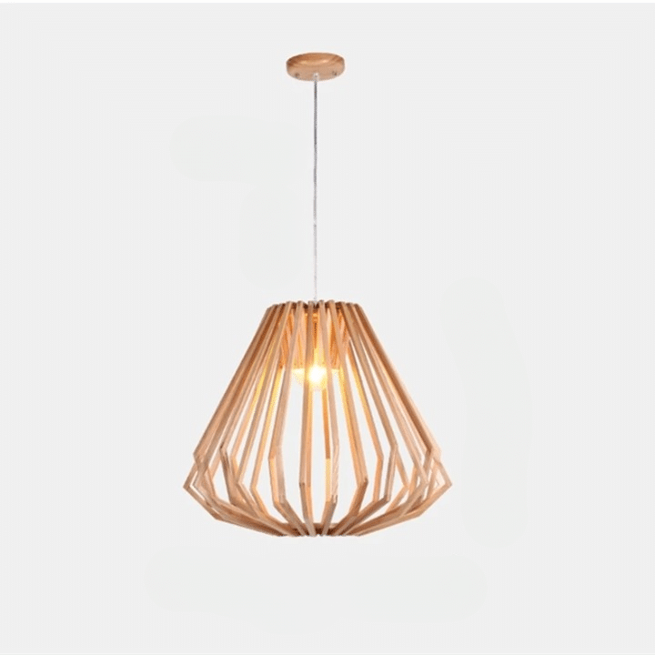 Nordic wicker LED lamp shade with a soft curve