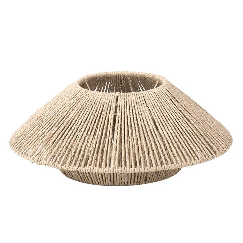 Vintage round woven paper lamp shade – another view (2)