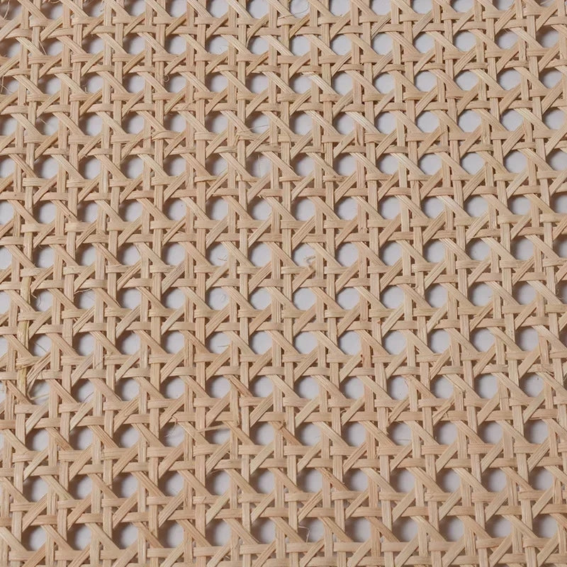 Roll of plastic rattan-look webbing in warm brown – close-up detail