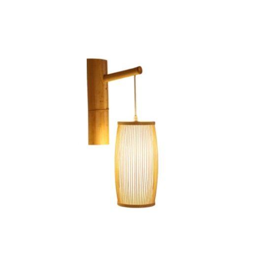 Domed rectangular handmade rattan wall sconce