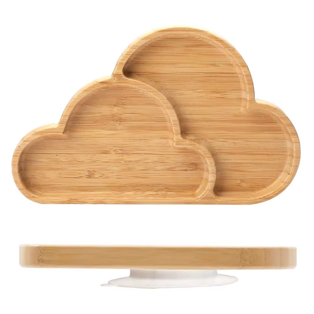 Cloud-shaped bamboo plate with rounded edges – another view