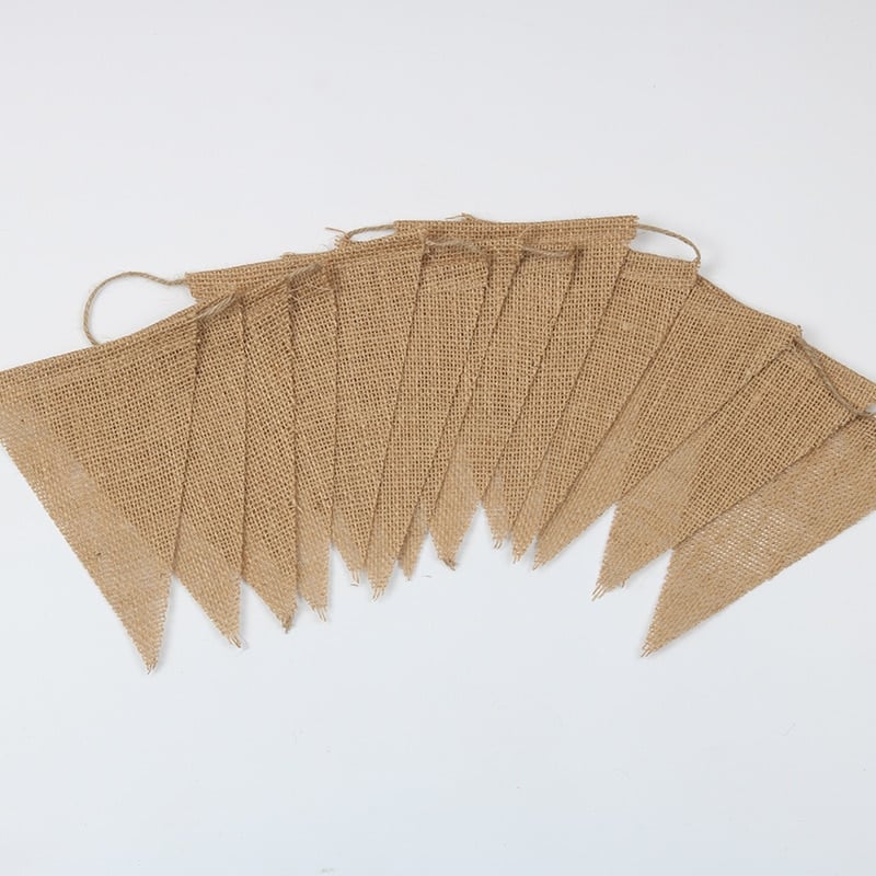 Vintage natural jute burlap banner – another view