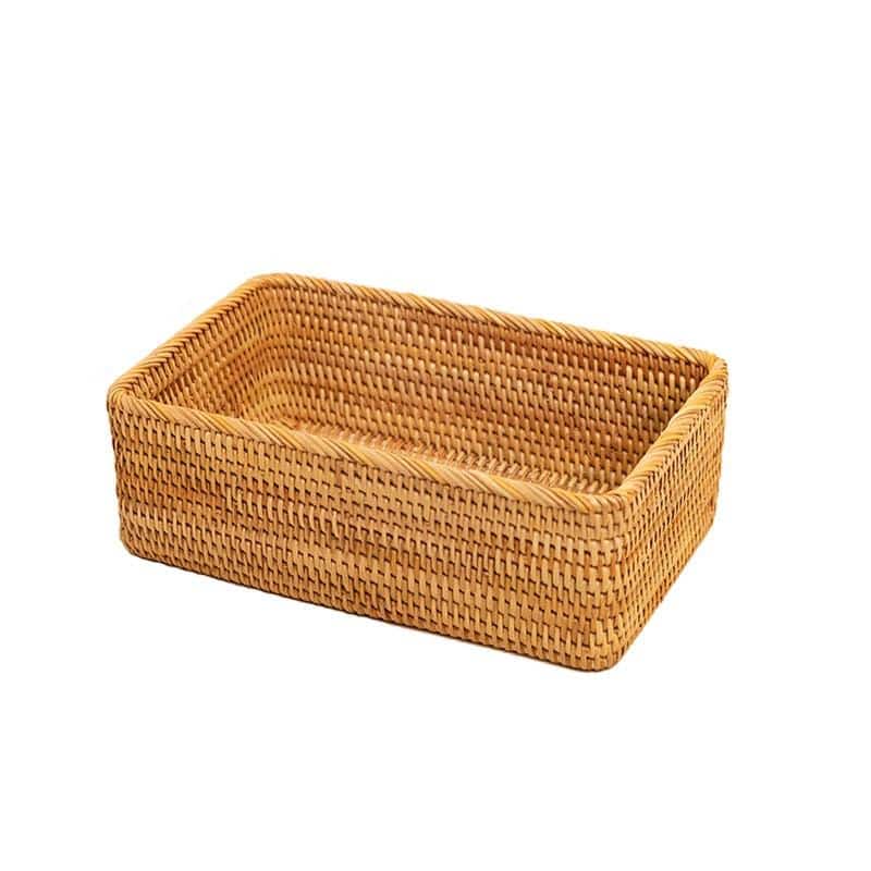 Decorative natural rattan box with a fitted lid – XL variant, another view