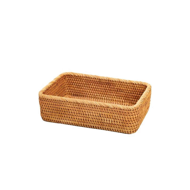Decorative natural rattan box with a fitted lid – S variant, another view