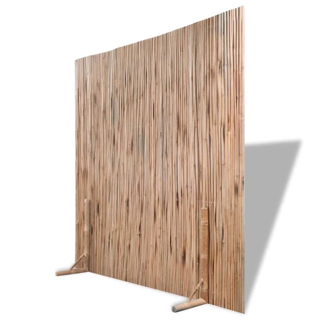 Flexible bamboo privacy screen roll on a fence