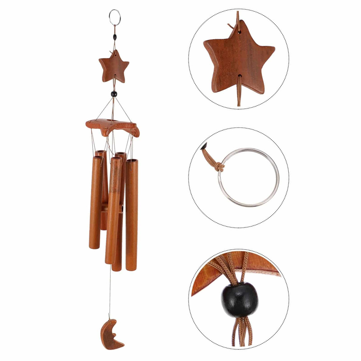 Star-shaped bamboo wind chime – multiple views (2)