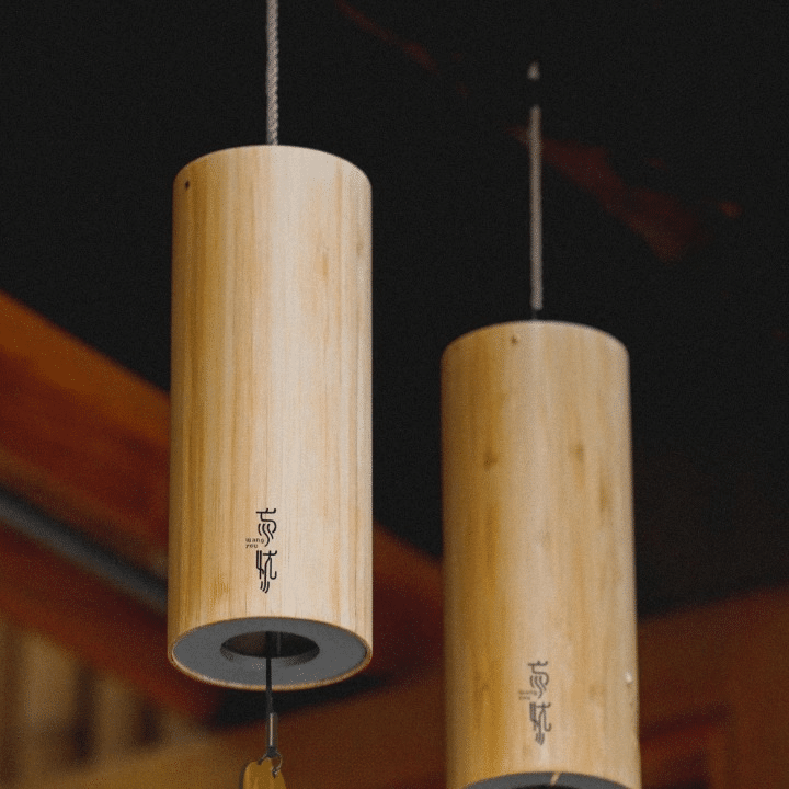 Nine-tube bamboo wind chime – close-up detail (2)