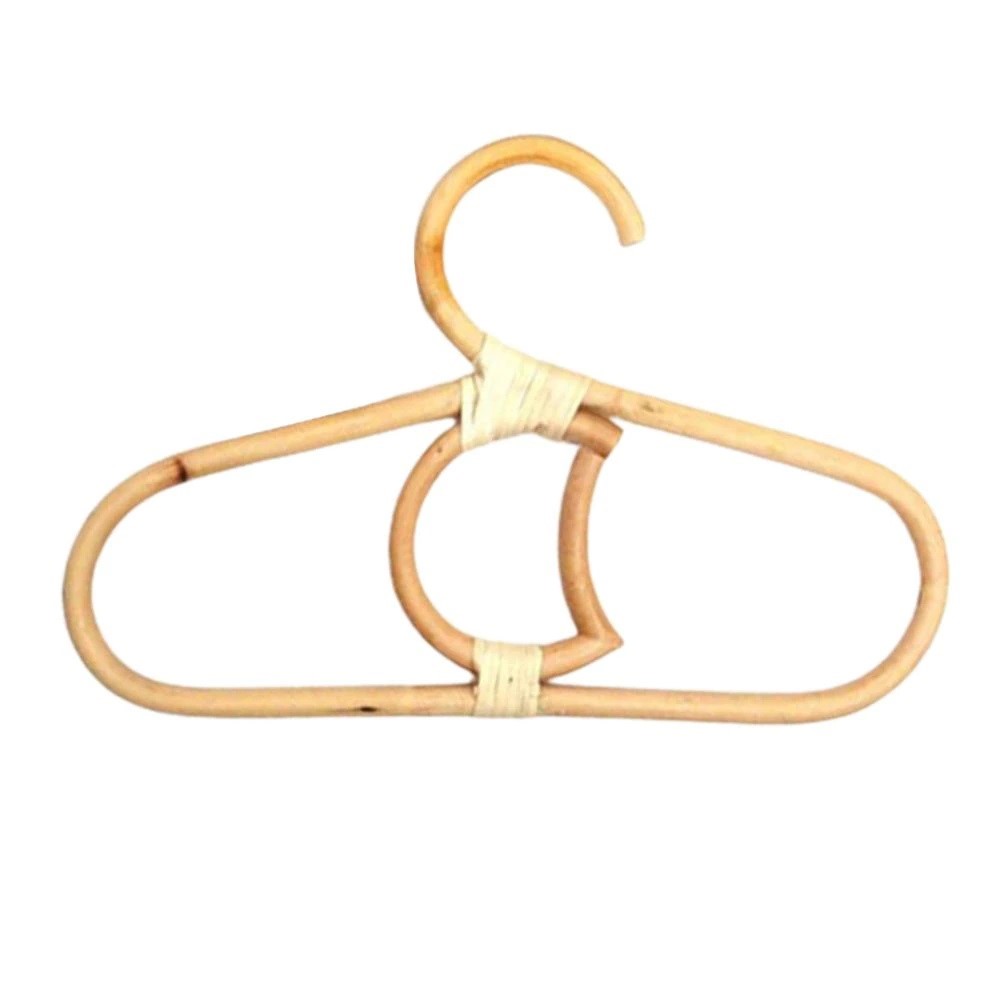 Crescent moon rattan kids hanger