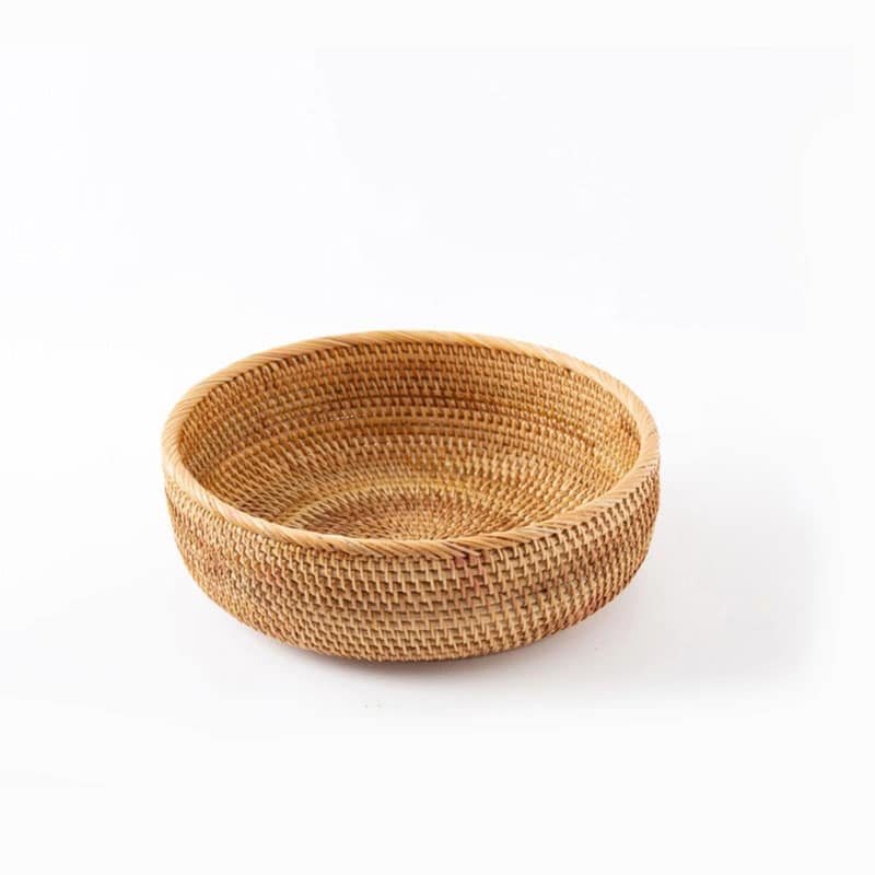 Round handwoven rattan fruit and vegetable basket – another view (2)