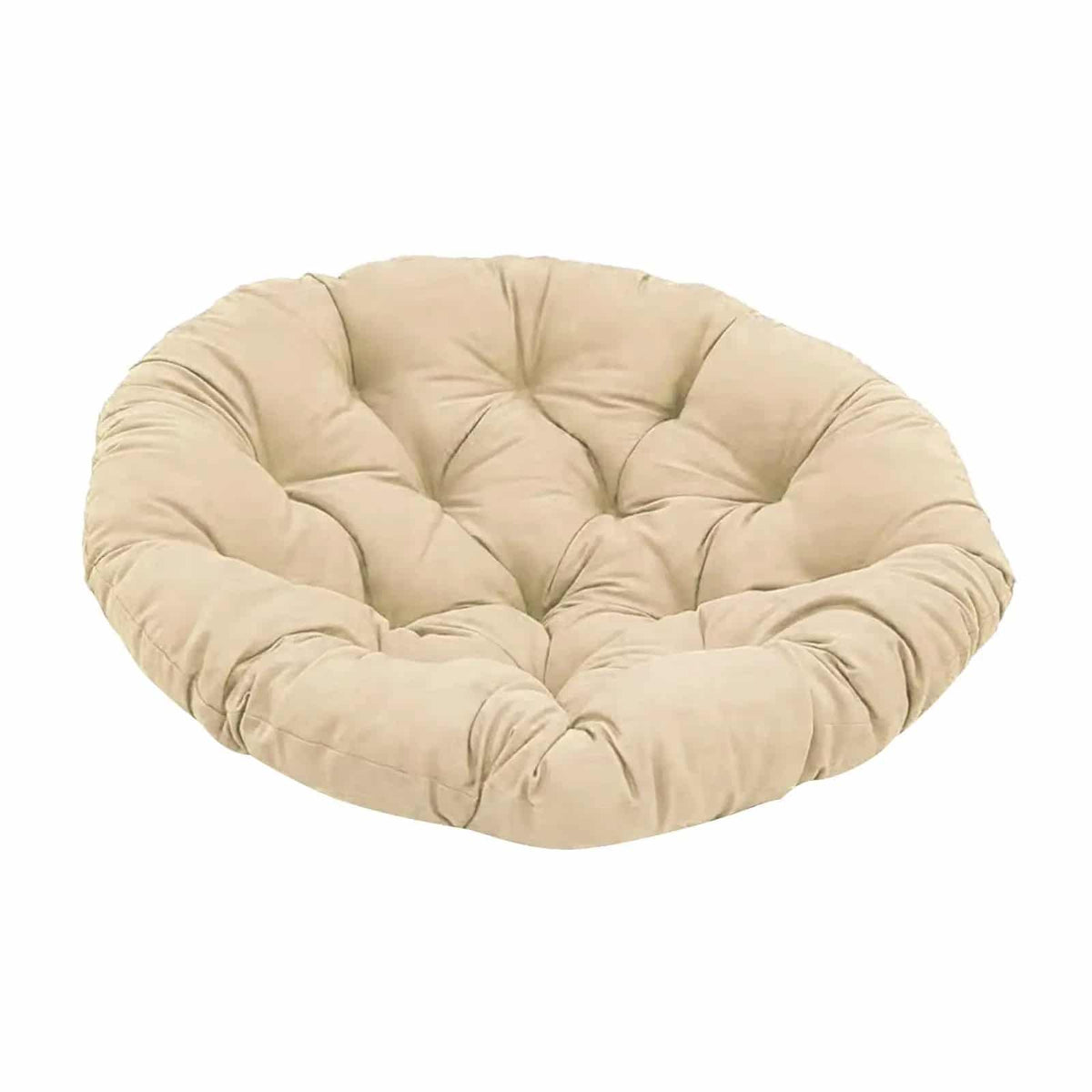 Round padded cushion for a rattan chair
