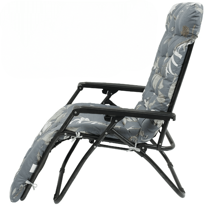 Foldable floral-print sun lounger cushion