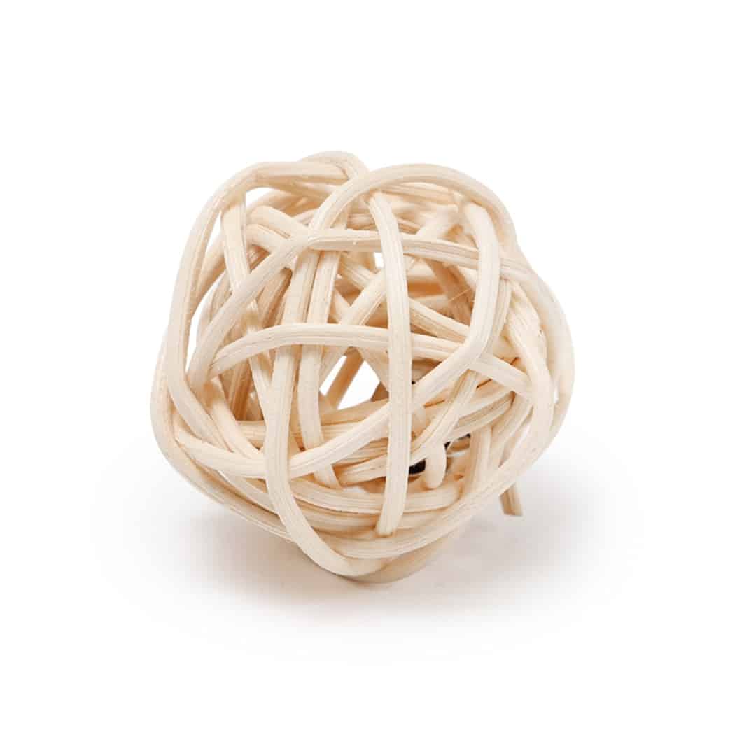 Two hand-braided rattan cat balls – another view (2)