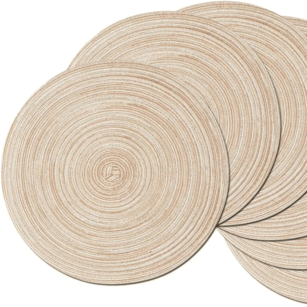 Set of six rattan-look woven placemats – multiple views (2)