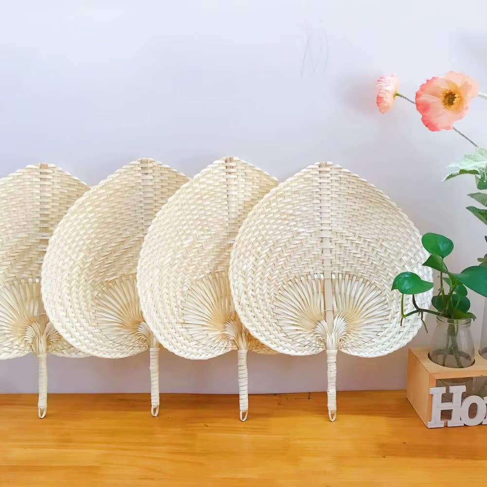 Handcrafted natural rattan fan wall decor – multiple views