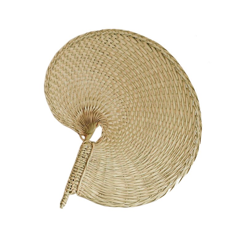 Hand-braided rattan and bamboo hand fans