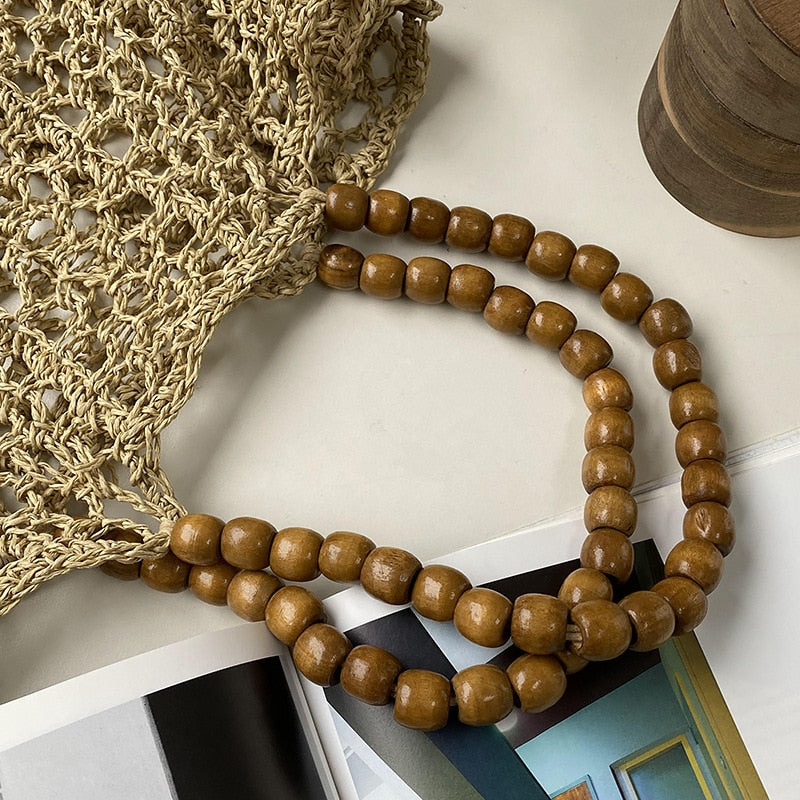 Large handwoven natural straw summer tote – close-up detail