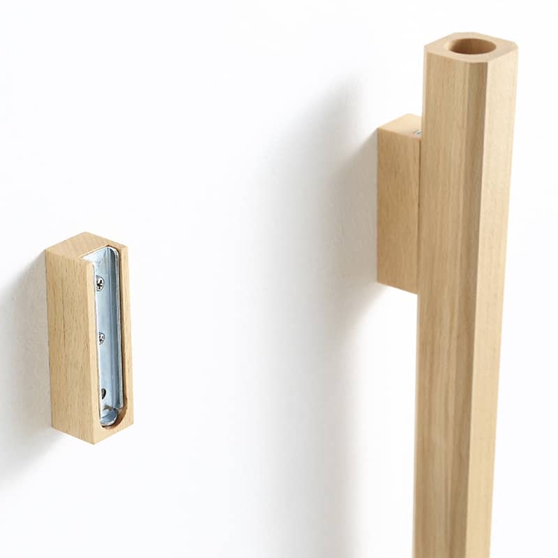 Minimalist tall walnut wood vase – close-up detail