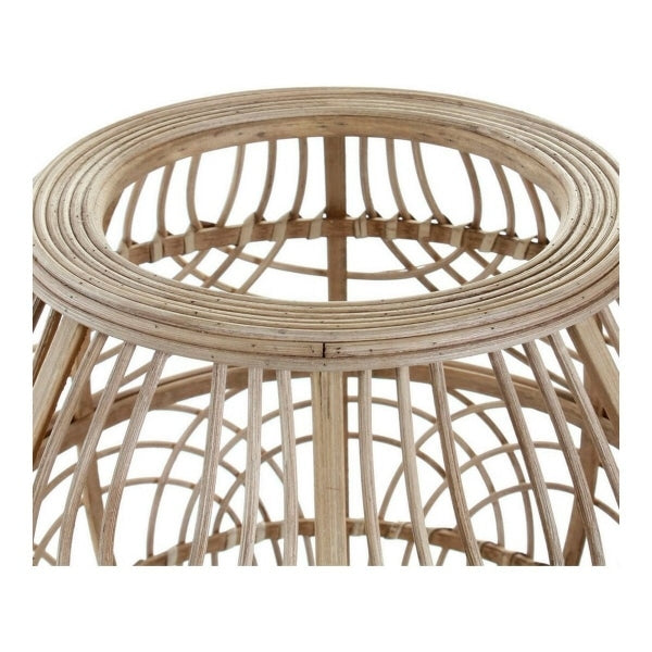 Handwoven bamboo table lamp with a natural paper shade – close-up detail (2)