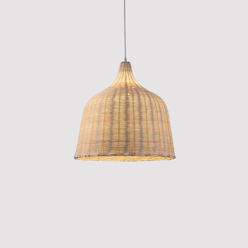 Japanese-style openwork rattan pendant light – M variant, another view