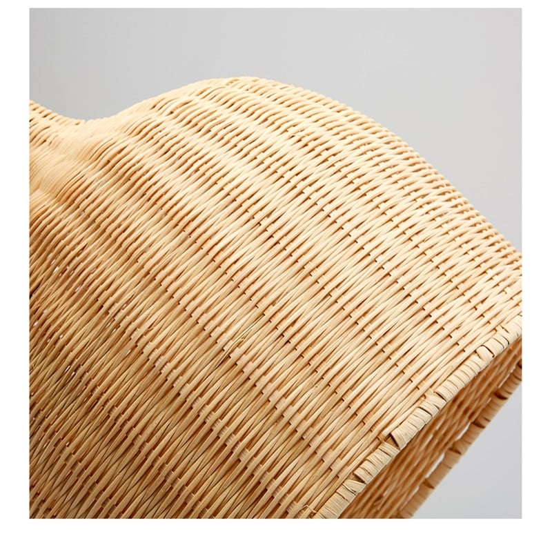 Japanese-style openwork rattan pendant light – close-up detail