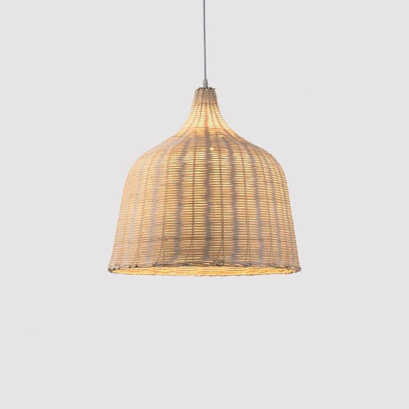 Japanese-style openwork rattan pendant light – XL variant, another view