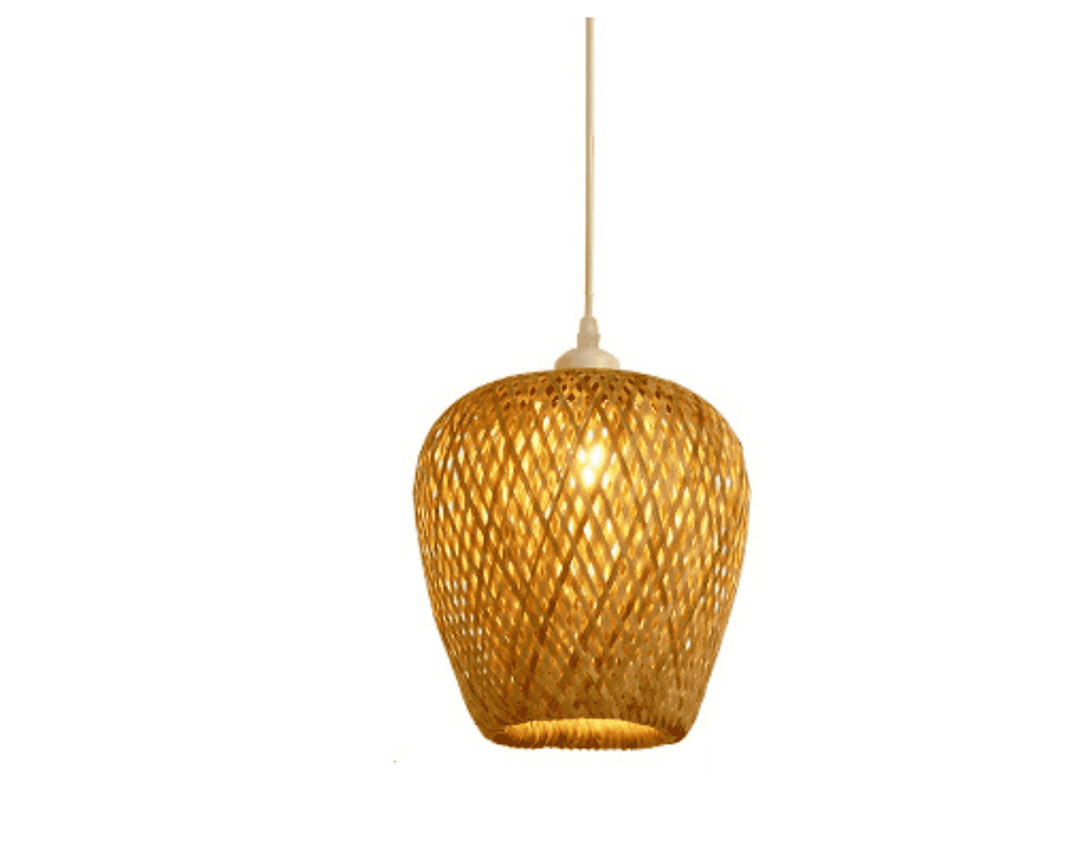 Handwoven rattan tulip pendant light