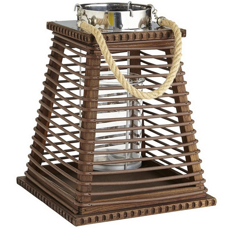 Architectural wooden slat lantern