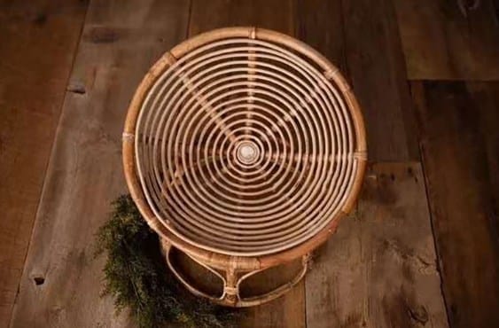 Rattan and bamboo baby armchair – shown in a room setting (2)