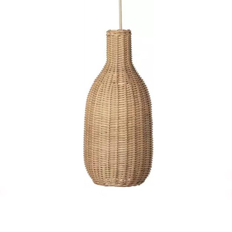 Chinese village-style handwoven oval rattan and wicker pendant light – another view