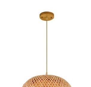 Handmade half-globe rattan chandelier with a tight weave – another view