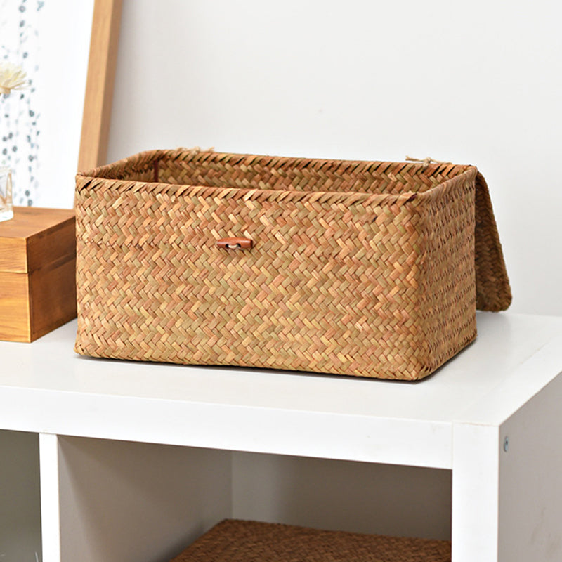 Natural rattan storage trunk with tightly braided sides – another view (2)