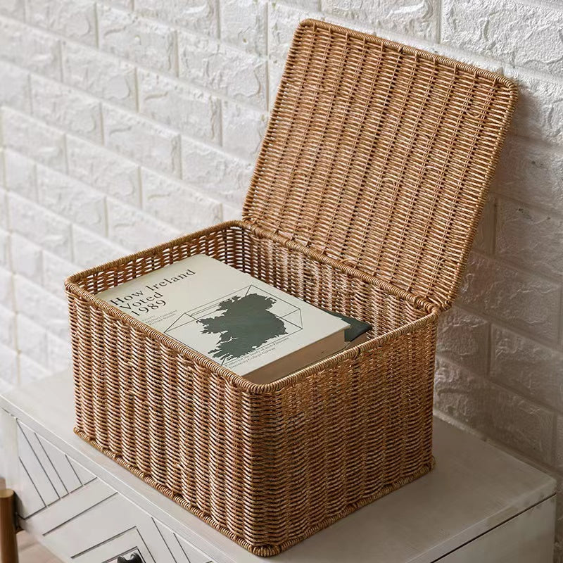 Lightweight natural rattan trunk with tightly braided sides – another view (4)