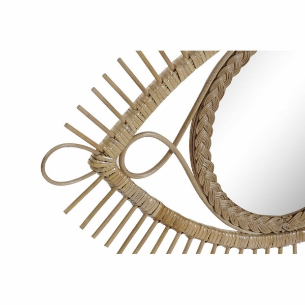 Eye-shaped rattan mirror tapered at both ends – close-up detail (2)