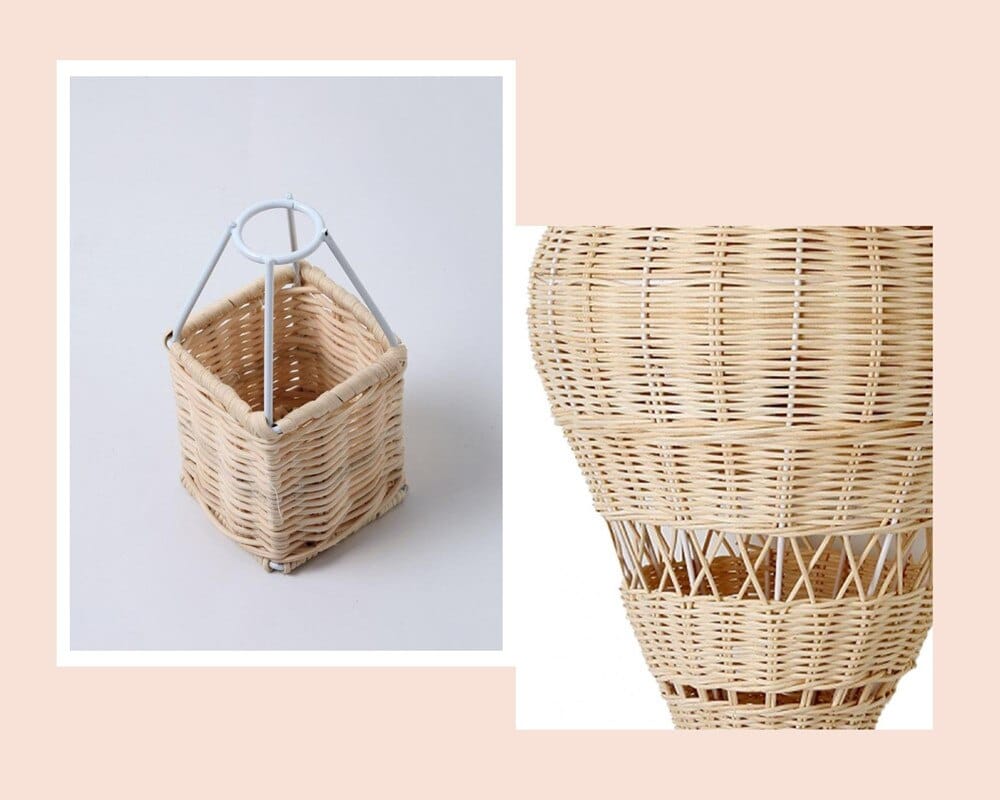 Hand-woven rattan hot air balloon nursery decor – multiple views (2)