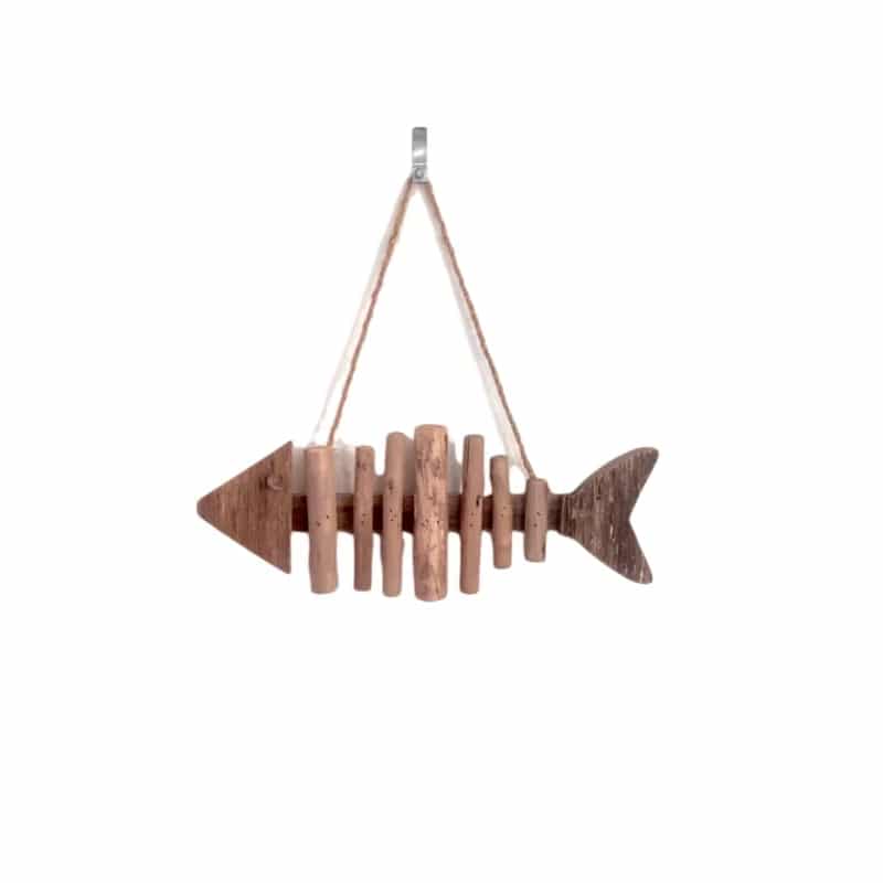 Carved wooden fish ornament