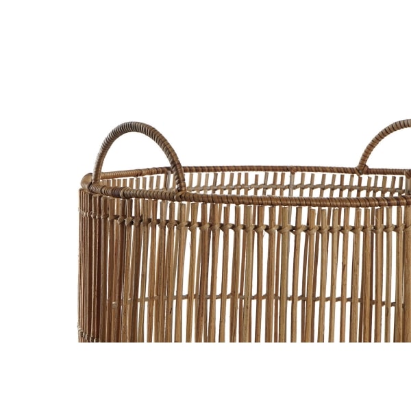 Hand-braided raw rattan laundry basket with a raised rim – another view (2)