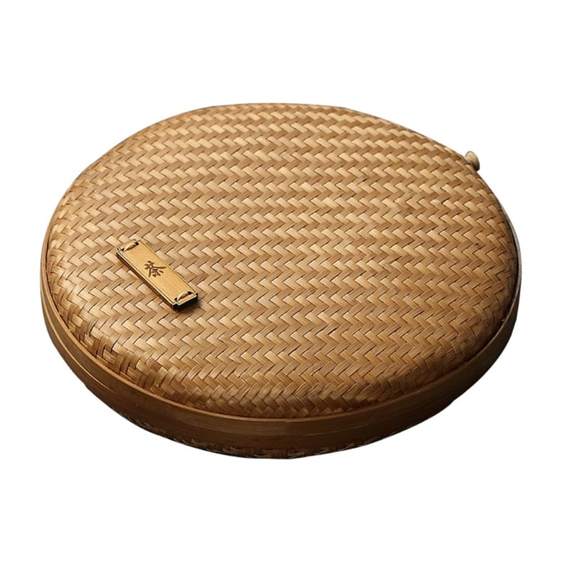 Handmade rattan tea storage basket with a lid – another view (2)