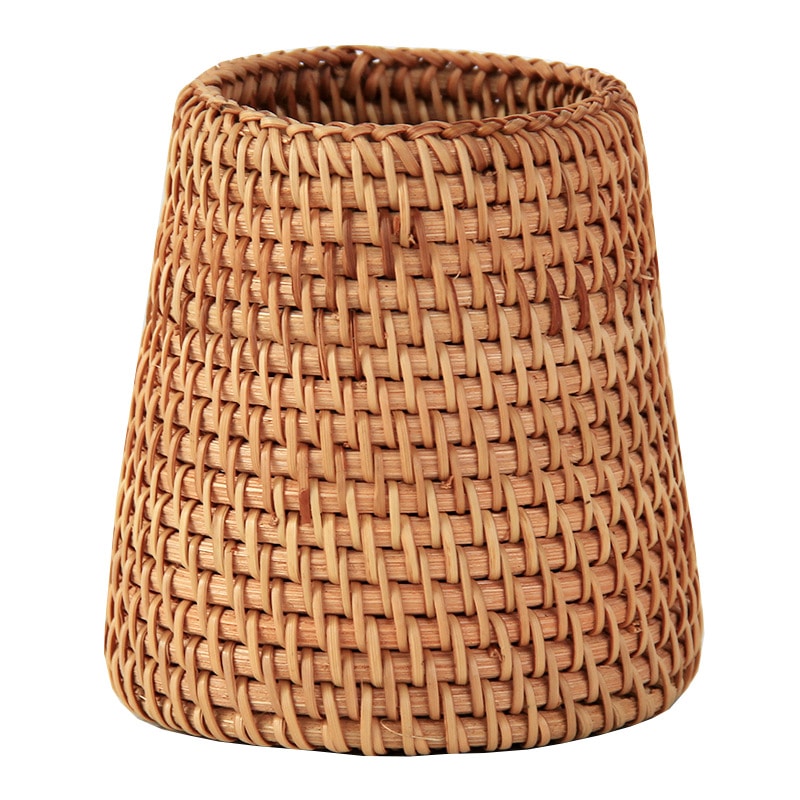 Golden woven rattan household basket – another view (3)