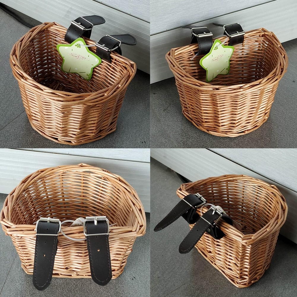 Kids rattan bike basket – multiple views