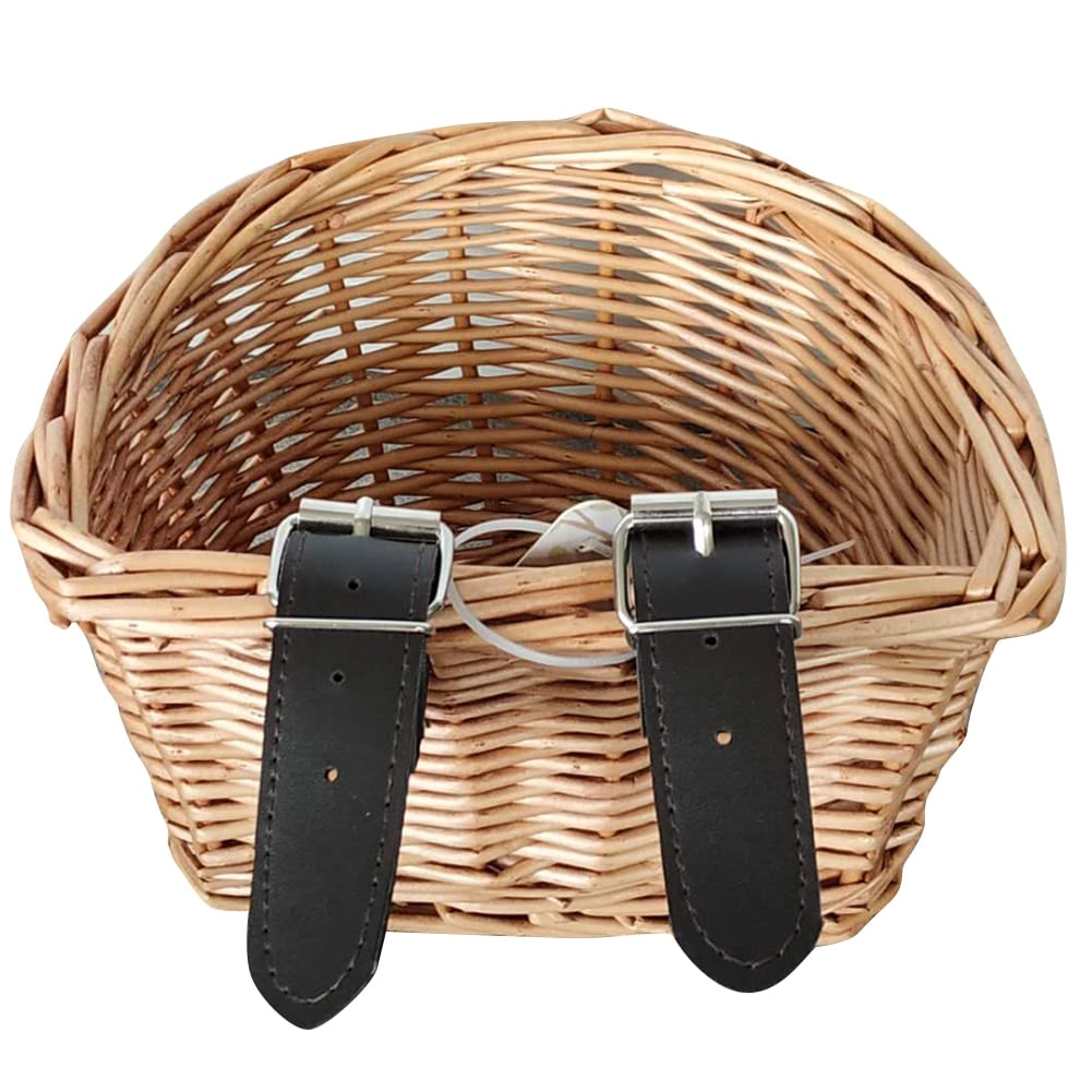 Kids rattan bike basket – close-up detail