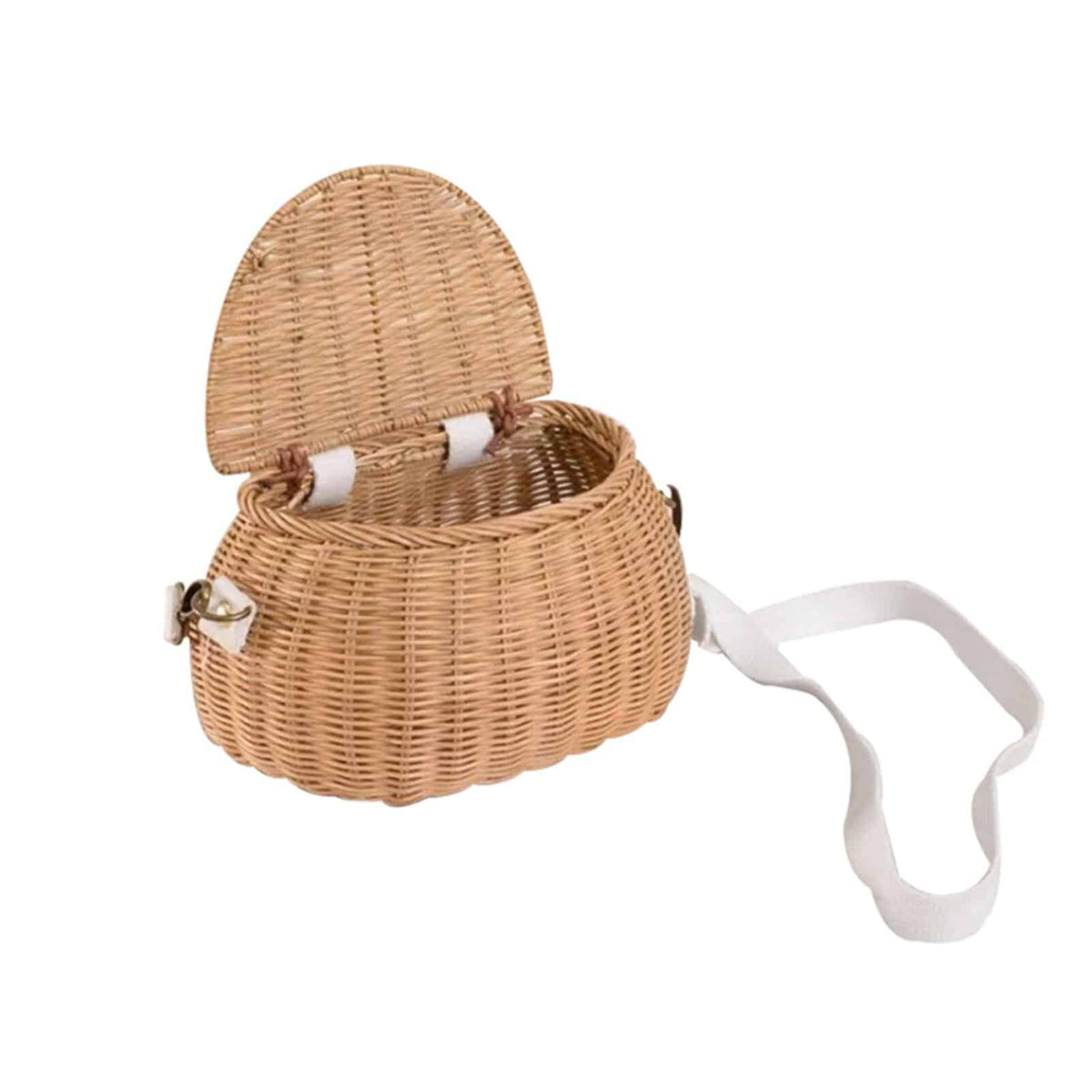 Compact wicker kids bike basket