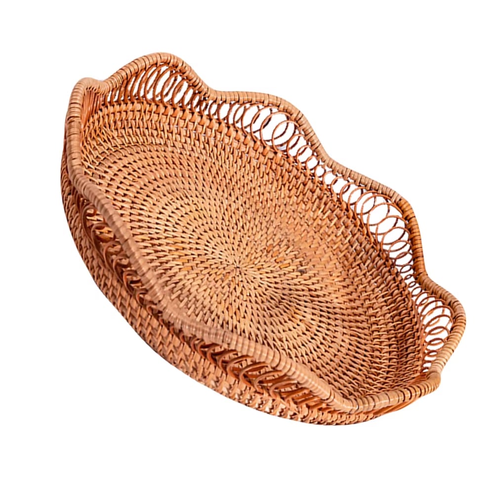 Decorative handwoven rattan fruit basket – another view