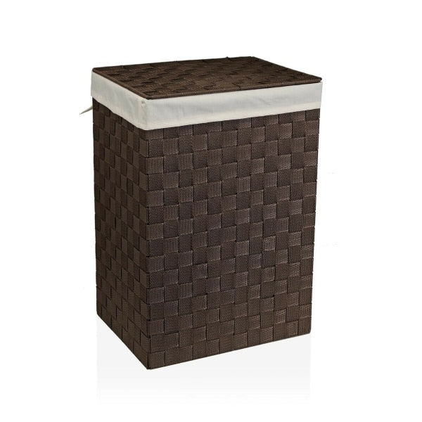 Handwoven rattan multi-use basket with a fabric lining