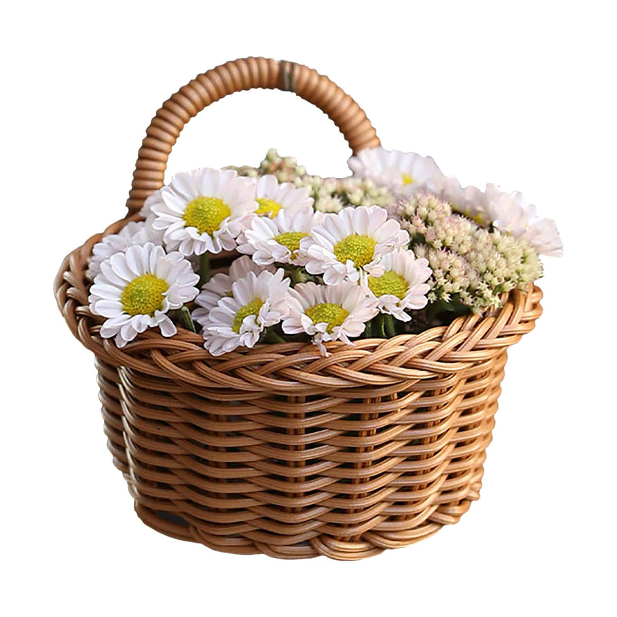 Handmade woven storage basket with a reinforced rim and handles – another view (3)