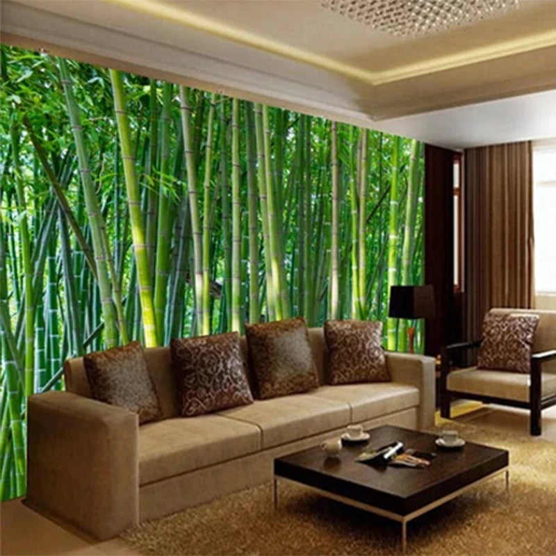 3D printed bamboo wallpaper on a wood-fiber base – shown in a room setting (2)