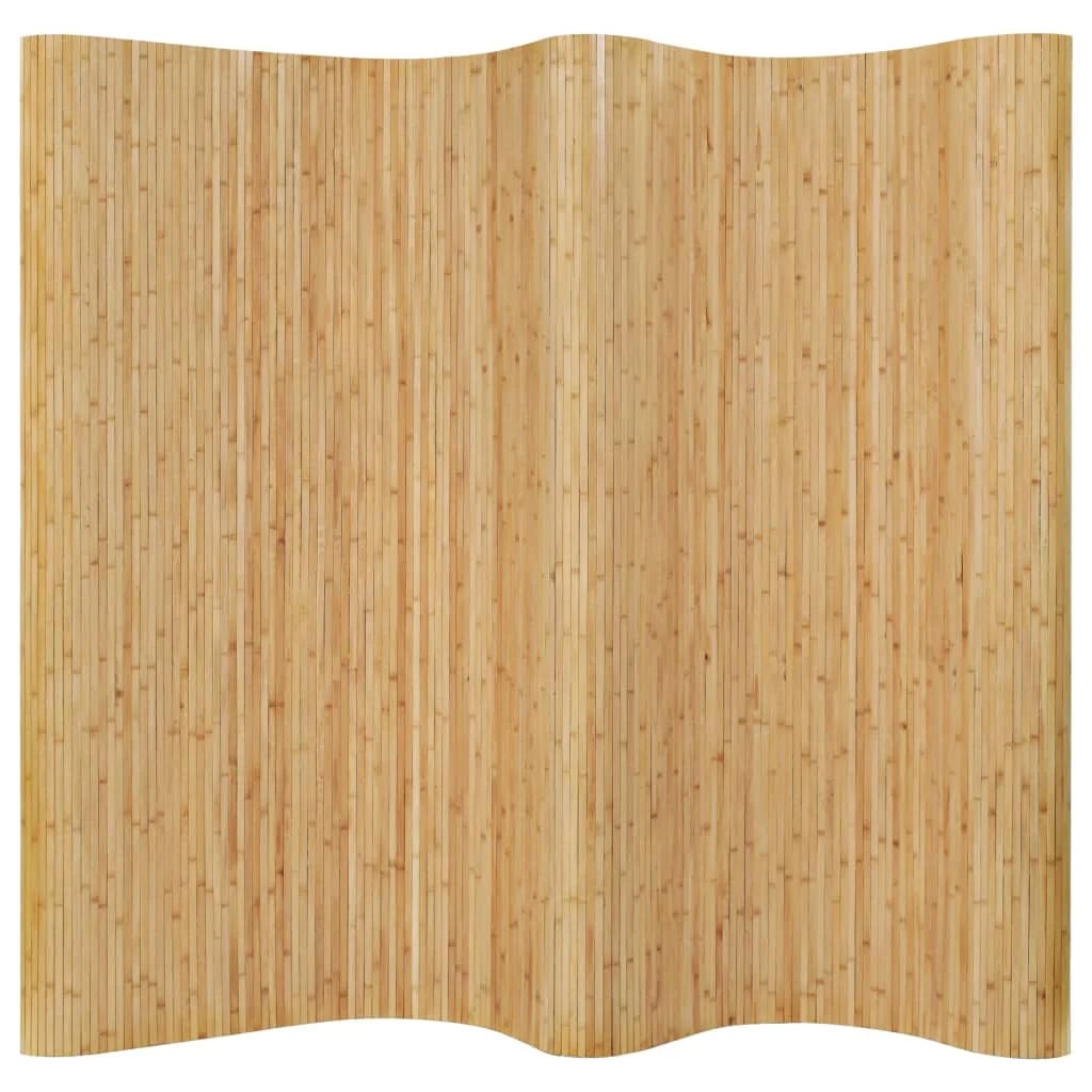 Bamboo partition room divider with structured woven slats