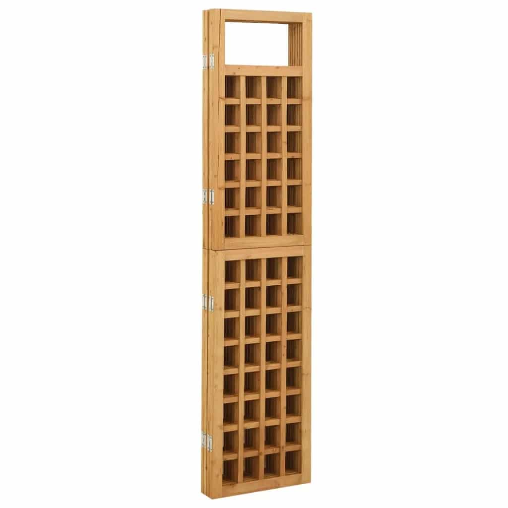 Four-panel solid pine room divider in a warm beige tone – another view