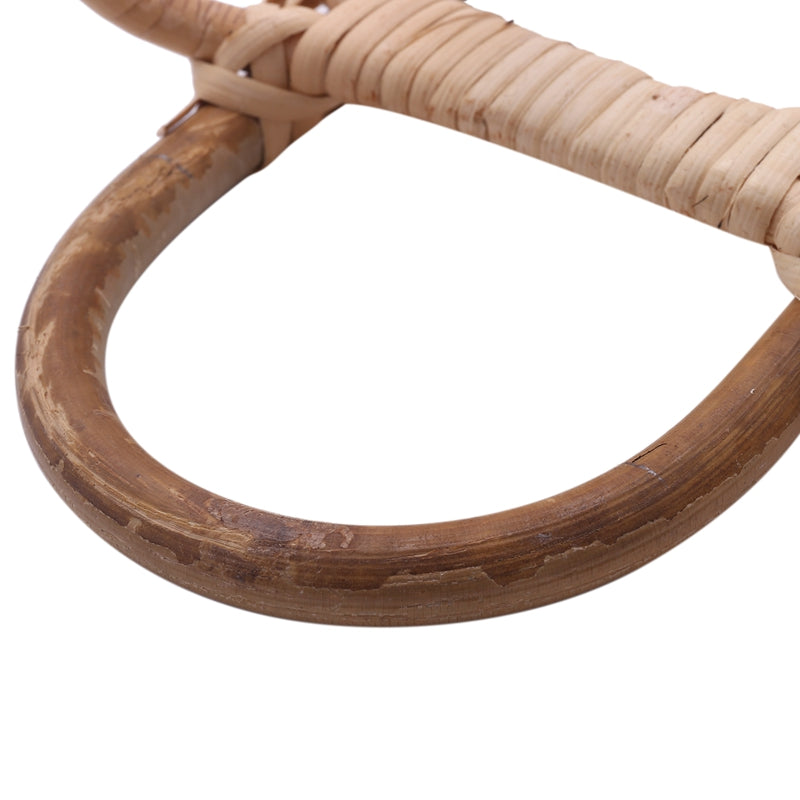 Light rattan round wall rack with three hooks – close-up detail (2)