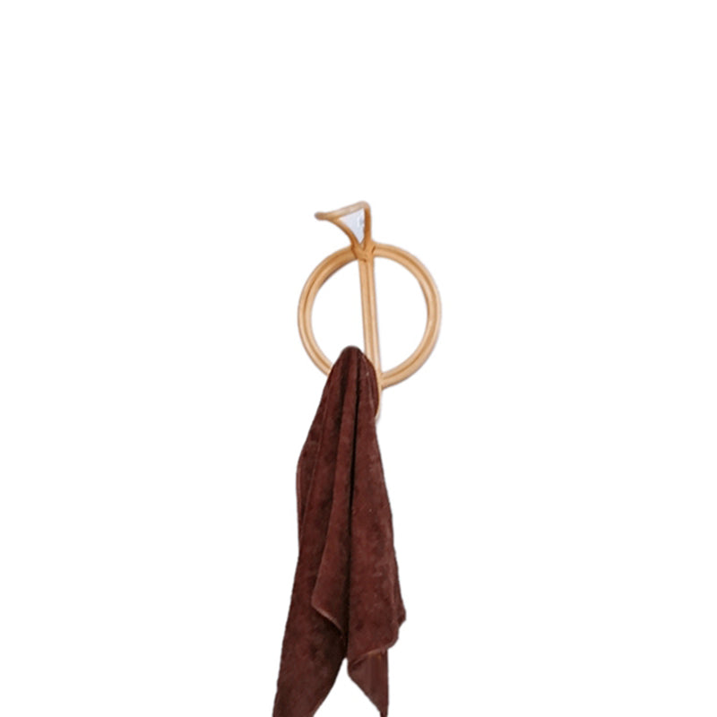 Round natural rattan wall hook with a central hook – another view (4)